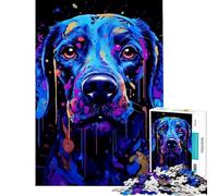 Rompecabezas para Adolescentes 1000 Retratos de Perros neón Un Reto para completar Una Obra de Arte Juguetes antiestrés Apto para Mayores de 14 años (38x52cm)