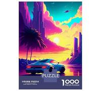 Rompecabezas para Adolescentes 1000 Retro Car 10 Rompecabezas para Adultos Juegos Divertidos Regalos para Mujeres Ayuda A Ejercitar El Cerebro 38x26cm/1000pcs