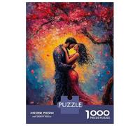 Rompecabezas para Adolescentes 1000 Romantic Couple Under Tree Rompecabezas para Adultos Juego Práctico Patrón De Ensamblaje Oferta como Regalos para Toda La Familia 70x50cm/1000pcs