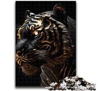 Rompecabezas para Adolescentes 1000 Rompecabezas Black Tiger Gold Livery Entrena tu Cerebro y Tus Manos Interacción Entre Padres e Hijos para Mayores de 14 años 50x75cm