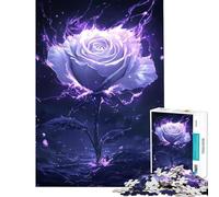 Rompecabezas para Adolescentes 1000 Rosas Moradas en Llamas Diversión en Casa Actividades para Mejorar la Memoria Juegos Divertidos Adecuado para Personas de 14 Años en A Partir de 38x26cm