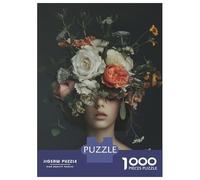 Rompecabezas para Adolescentes 1000 Roses Floral Woman Lady Rompecabezas para Adultos Juego Práctico Patrón De Ensamblaje Oferta como Regalos para Toda La Familia 70x50cm/1000pcs