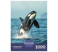 Rompecabezas para Adolescentes 1000 Sea Orca Whale Killer Rompecabezas para Adultos Juego Práctico Patrón De Ensamblaje Oferta como Regalos para Toda La Familia 52x38cm/1000pcs
