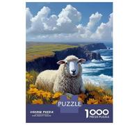 Rompecabezas para Adolescentes 1000 Sheep in A Field of Flowers Rompecabezas para Adolescentes Juego De Ingenio Decoración De Pared Regalos Y Cumpleaños Únicos 38x26cm/1000pcs