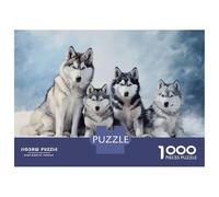 Rompecabezas para Adolescentes 1000 Siberian Husky Pack Rompecabezas para Adultos Juguetes De Bricolaje Análisis Y Lógica Ayudan A Ejercitar El Cerebro 70x50cm/1000pcs