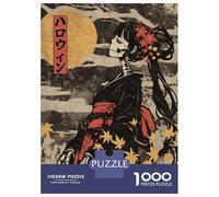 Rompecabezas para Adolescentes 1000 Skeleton Geisha in Kimono Rompecabezas para Adultos Juego Práctico Patrón De Ensamblaje Oferta como Regalos para Toda La Familia 52x38cm/1000pcs