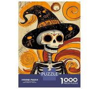 Rompecabezas para Adolescentes 1000 Skull in A Hat Rompecabezas para Adultos Juguete Decoración De Pared Alivia El Estrés Ayuda A Ejercitar El Cerebro 52x38cm/1000pcs