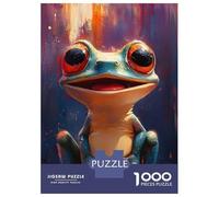 Rompecabezas para Adolescentes 1000 Smiling Frog Painting Rompecabezas para Adultos Juego Práctico Patrón De Ensamblaje Oferta como Regalos para Toda La Familia 70x50cm/1000pcs