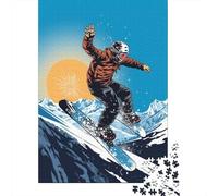 Rompecabezas para Adolescentes 1000 Snowboarding Adventure in Mountains-1 Rompecabezas para Adultos Juego Práctico Patrón De Ensamblaje Oferta como Regalos para Toda La Familia 52x38cm/1000pcs