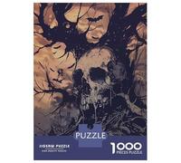 Rompecabezas para Adolescentes 1000 Spooky Skull Halloween Rompecabezas para Adultos Juego Práctico Patrón De Ensamblaje Oferta como Regalos para Toda La Familia 70x50cm/1000pcs