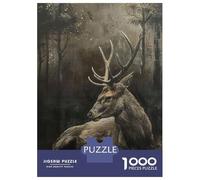 Rompecabezas para Adolescentes 1000 Stag in Mystical Forest Rompecabezas para Adultos Juego De Ingenio Carrera De Velocidad De Manos para Cumpleaños, Navidad 70x50cm/1000pcs