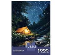 Rompecabezas para Adolescentes 1000 Starry Night Camping Rompecabezas para Adultos Juego Práctico Patrón De Ensamblaje Oferta como Regalos para Toda La Familia 70x50cm/1000pcs