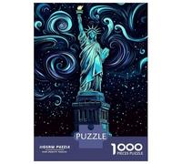 Rompecabezas para Adolescentes 1000 Statue of Liberty Print Rompecabezas para Adultos Juego Práctico Mejora La Memoria para Cumpleaños, Navidad 38x26cm/1000pcs