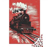 Rompecabezas para Adolescentes 1000 Steam Train Illustration Rompecabezas para Adultos Juguete Decoración De Pared Alivia El Estrés Ayuda A Ejercitar El Cerebro 38x26cm/1000pcs