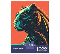 Rompecabezas para Adolescentes 1000 Stylized Tiger Portrait with Bold Colors Rompecabezas para Adultos Juego Práctico Patrón De Ensamblaje Oferta como Regalos para Toda La Familia 38x26cm/1000pcs