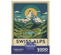 Rompecabezas para Adolescentes 1000 Swiss Alps Travel Rompecabezas para Adultos Juguetes De Bricolaje Análisis Y Lógica Ayudan A Ejercitar El Cerebro 38x26cm/1000pcs