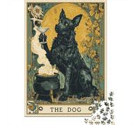 Rompecabezas para Adolescentes 1000 The Dog Tarot Card Art Print Rompecabezas DIY Juguetes Difícil Oferta Difícil como Regalos para Toda La Familia 38x26cm/1000pcs