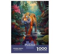 Rompecabezas para Adolescentes 1000 Tiger in Amazon Rainforest Rompecabezas para Adultos Juego Práctico Mejora La Memoria para Cumpleaños, Navidad 52x38cm/1000pcs