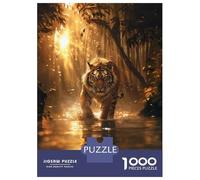Rompecabezas para Adolescentes 1000 Tiger in Golden Forest Rompecabezas para Adultos Juegos Relajantes Decoración Perfecta Cumpleaños 38x26cm/1000pcs