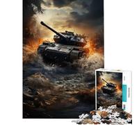 Rompecabezas para Adolescentes 1000 Tiger Panzer en acción Difícil y desafiante Juego Relajante de desafío Difícil Apto para Mayores de 14 años (38x52cm)