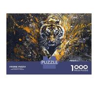 Rompecabezas para Adolescentes 1000 Tiger Wall Art Print-16 Rompecabezas para Adultos Juego De Ingenio Carrera De Velocidad De Manos para Cumpleaños, Navidad 52x38cm/1000pcs