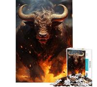 Rompecabezas para Adolescentes 1000 Toro Malvado Rompecabezas de 1000 Piezas Juguete Educativo Desafío difícil Juego de Hermoso diseño (38x26cm)