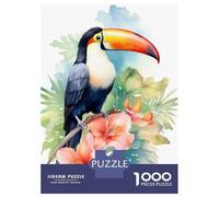 Rompecabezas para Adolescentes 1000 Toucan Bird Watercolor Rompecabezas para Adultos Juguetes Antiestrés Regalos para Mujeres Oferta como Regalos para Toda La Familia 38x26cm/1000pcs