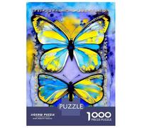 Rompecabezas para Adolescentes 1000 Two Butter Flies Rompecabezas para Adultos Juego De Ingenio Carrera De Velocidad De Manos para Cumpleaños, Navidad 70x50cm/1000pcs