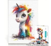 Rompecabezas para Adolescentes 1000 Unicornio Arcoíris Juguetes DIY Decoración para el hogar Regalos para Toda la Familia 50x75cm