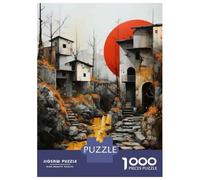 Rompecabezas para Adolescentes 1000 Urban Landscape with Red Circle Rompecabezas DIY Juguetes Difícil Oferta Difícil como Regalos para Toda La Familia 52x38cm/1000pcs