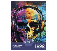 Rompecabezas para Adolescentes 1000 Vibrant Skull Graffiti-6 Rompecabezas para Adultos Juego Práctico Patrón De Ensamblaje Oferta como Regalos para Toda La Familia 38x26cm/1000pcs