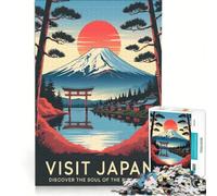 Rompecabezas para Adolescentes 1000 Visita Japón︰ Póster del Paisaje del Sol Naciente Juegos relajantes interacción Entre Padres e Hijos Regalos de cumpleaños 38x52cm