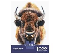 Rompecabezas para Adolescentes 1000 Watercolor Bison Portrait Rompecabezas para Adultos Juguetes De Bricolaje Análisis Y Lógica Ayudan A Ejercitar El Cerebro 52x38cm/1000pcs