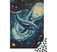 Rompecabezas para Adolescentes 1000 Whale in Space Painting Rompecabezas para Adultos Juegos Relajantes Decoración Perfecta Cumpleaños 38x26cm/1000pcs