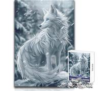 Rompecabezas para Adolescentes 1000 White Wolf Winter Guardian Juego de desafío único Desafío difícil Regalos de cumpleaños Tamaño 50x75cm