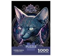 Rompecabezas para Adolescentes 1000 Wild Black Wolf Halloween Rompecabezas para Adultos Juego Práctico Patrón De Ensamblaje Oferta como Regalos para Toda La Familia 38x26cm/1000pcs
