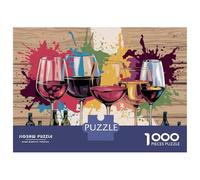 Rompecabezas para Adolescentes 1000 Wine Glasses & Bottles Set Rompecabezas para Adultos Juguete Decoración De Pared Alivia El Estrés Ayuda A Ejercitar El Cerebro 52x38cm/1000pcs