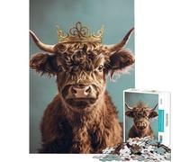 Rompecabezas para Adolescentes 1000 Yak King Pastel Crown para Juego Educativo desafío Juguete Juegos Familiares Carrera de Velocidad Manual Regalos de cumpleaños (tamaño 38x52cm)