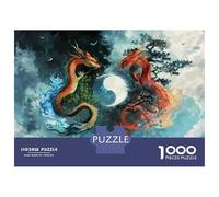 Rompecabezas para Adolescentes 1000 Yin Yang Dragon Art Print Rompecabezas para Adultos Juguete Decoración De Pared Alivia El Estrés Ayuda A Ejercitar El Cerebro 38x26cm/1000pcs