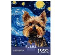 Rompecabezas para Adolescentes 1000 Yorkshire Terrier Starry Rompecabezas para Adultos Juegos Relajantes Decoración Perfecta Cumpleaños 70x50cm/1000pcs