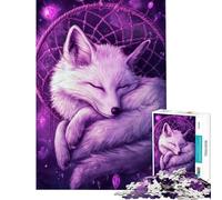 Rompecabezas para Adolescentes 1000 Zorro Morado Atrapasueños Rompecabezas para Adolescentes Juegos Divertidos Corte de precisión cumpleaños (tamaño 38x52cm)