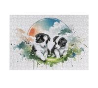 Rompecabezas para Adolescentes 1000pcs(38x26cm) Adorable Puppies Watercolor Art Print Rompecabezas para Adultos Juego Práctico Desafío Difícil 1000pcs(38x26cm)
