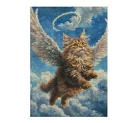 Rompecabezas para Adolescentes 1000pcs(38x26cm) Angel Cat in Heaven Painting Rompecabezas para Adultos Juguetes Antiestrés Mejora La Memoria Ayuda A Ejercitar El Cerebro 1000pcs(38x26cm)