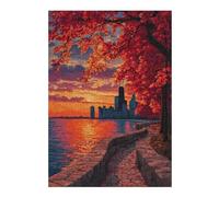 Rompecabezas para Adolescentes 1000pcs(38x26cm) Autumn Sunset in City Rompecabezas DIY Juguetes Regalos para Mujeres Cumpleaños Y Navidad 1000pcs(38x26cm)