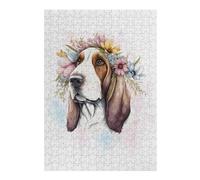 Rompecabezas para Adolescentes 1000pcs(38x26cm) Basset Hound Watercolor Rompecabezas para Adultos Juegos Familiares Decoración Difícil Y Desafiante 1000pcs(38x26cm)