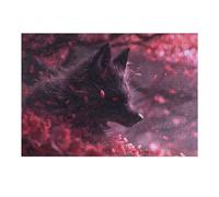 Rompecabezas para Adolescentes 1000pcs(38x26cm) Black Kitsune Evil Fox Rompecabezas para Adultos Juego Práctico Decoración De Pared Cumpleaños 1000pcs(38x26cm)