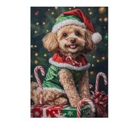 Rompecabezas para Adolescentes 1000pcs(38x26cm) Christmas Poodle with Presents-5 Rompecabezas para Adolescentes Juegos Divertidos Desafío Difícil Cumpleaños 1000pcs(38x26cm)