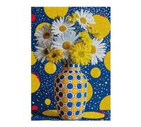 Rompecabezas para Adolescentes 1000pcs(38x26cm) Colorful Daisies in Polka Dot Vase Rompecabezas para Adultos Juguetes De Bricolaje Que Mejoran La Memoria Difícil Y Desafiante 1000pcs(38x26cm)