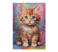 Rompecabezas para Adolescentes 1000pcs(38x26cm) Colorful Kitten Painting Art Print Rompecabezas para Adultos Juguetes Antiestrés Difícil Regalos De Cumpleaños Y Únicos 1000pcs(38x26cm)