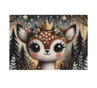 Rompecabezas para Adolescentes 1000pcs(38x26cm) Cute Whimsical Fawn Rompecabezas para Adultos Juego Práctico Decoración del Hogar Diversión En El Hogar Actividades, 1000pcs(38x26cm)